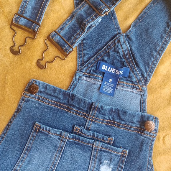 Blue Spice Size 9 Denim Overall Shorts - Picture 3 of 12